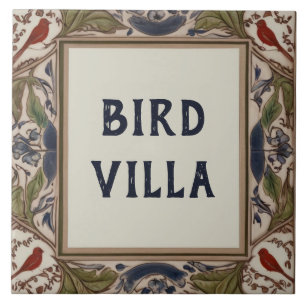 Bird Custom House Naam Teken Plaque Bord Tegeltje