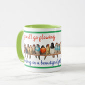 Bird designer with inspiration phrase mok (Voorkant links)