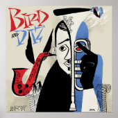 Bird & Diz  jazzillustratie Poster (Voorkant)