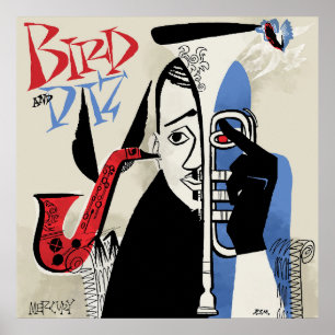 Bird & Diz  jazzillustratie Poster