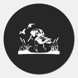 Bird Dog Duck Hunting Willow in the Marsh Hunter Ronde Sticker