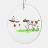 Bird Dog en fazant Keramisch Ornament (Links)