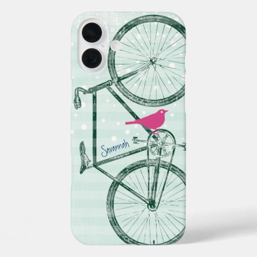 Bird Emerald Green Bike Pattern Iphone 5 Case-Mate iPhone Case (Achterkant)