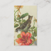  Bird en Nasturium Flowers Visitekaartje (Achterkant)