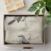 Bird Ephemera Decoupage Grijs Zwart New York Tissuepapier (Geschenk)