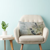  Bird Ephemera Decoupage Lumbar Cushion Kussen (Stoel)