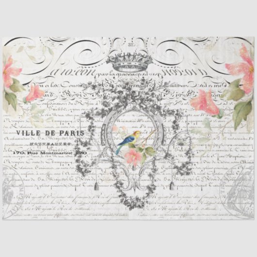 Bird Ephemera Decoupage Paper Tissuepapier (Voorkant)