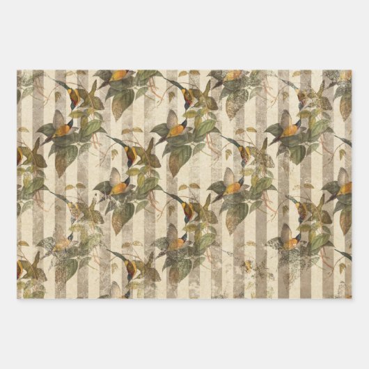 Bird Ephemera Decoupage Wrapping Paper (Voorkant 3)