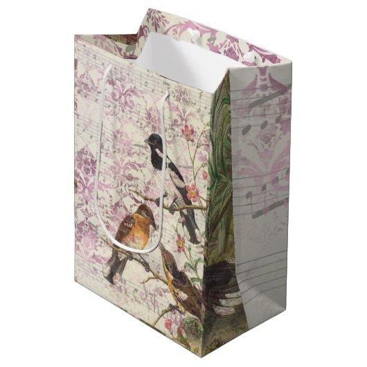  Bird Ephemera Medium Gift Bag Medium Cadeauzakje (Voorkant Gekanteld)