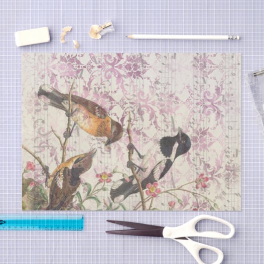  Bird Ephemera Tissue Paper | ontkoppeling Tissuepapier (Craft)