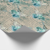  Bird Ephemera Wrapping Paper | elegant Cadeaupapier (Hoek)