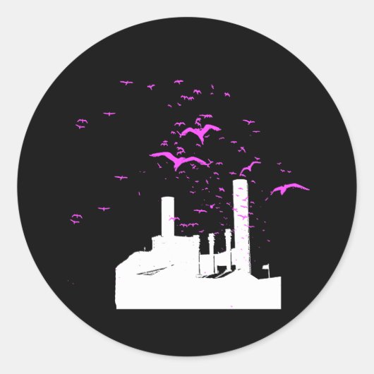 Bird Factory T-shirt / Earth Day T-shirt Ronde Sticker (Voorkant)