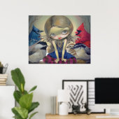 Bird Fairy - Backyard Birds ART PRINT big eye (Thuiskantoor)