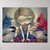 Bird Fairy - Backyard Birds ART PRINT big eye (Voorkant)