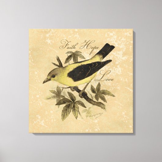  Bird Faith Hope Love Wrapped Canvas Print (Voorkant)