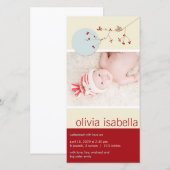 Bird & Family Baby Girl Aankondiging geboorte (Voorkant / Achterkant)