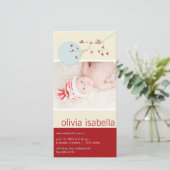 Bird & Family Baby Girl Aankondiging geboorte (Staand voorkant)