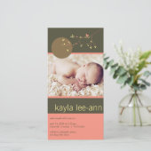 Bird & Family Baby Girl Aankondiging geboorte (Staand voorkant)