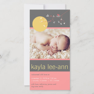 Bird & Family Baby Girl Aankondiging geboorte