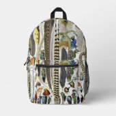 Bird Feather Wildlife Antique Feathers Art Nouveau Bedrukte Rugzak (Voorkant)