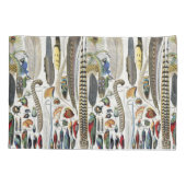 Bird Feather Wildlife Antique Feathers Art Nouveau Kussensloop (Achterkant)