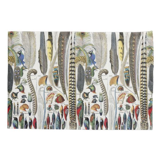Bird Feather Wildlife Antique Feathers Art Nouveau Kussensloop (Achterkant)