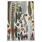 Bird Feather Wildlife Antique Feathers Art Nouveau Medium Cadeauzakje (Achterkant)