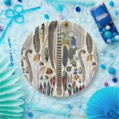 Bird Feather Wildlife Antique Feathers Art Nouveau Papieren Bordje (Feest)