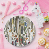 Bird Feather Wildlife Antique Feathers Art Nouveau Papieren Bordje (Feest)