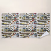 Bird Feather Wildlife Antique Feathers Art Nouveau Strandlaken (Voorkant)