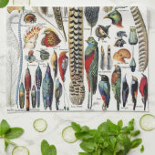 Bird Feather Wildlife Antique Feathers Art Nouveau Theedoek (Gevouwen)