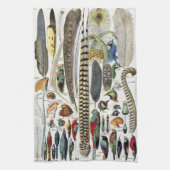 Bird Feather Wildlife Antique Feathers Art Nouveau Theedoek (Verticaal)