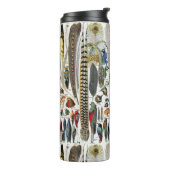 Bird Feather Wildlife Antique Feathers Art Nouveau Thermosbeker (Gedraaid links)