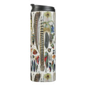 Bird Feather Wildlife Antique Feathers Art Nouveau Thermosbeker (Geroteerd rechts)