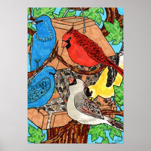 Bird Feeder Gathering Poster (Voorkant)