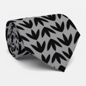 Bird Feet Pattern Black op Grey Stropdas (Opgerold)