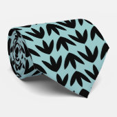 Bird Feet Pattern Black op Lt Blue Green Stropdas (Opgerold)