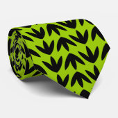 Bird Feet Pattern Black op Martian Green Stropdas (Opgerold)