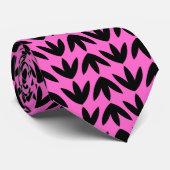 Bird Feet Pattern Black op Roze Stropdas (Opgerold)