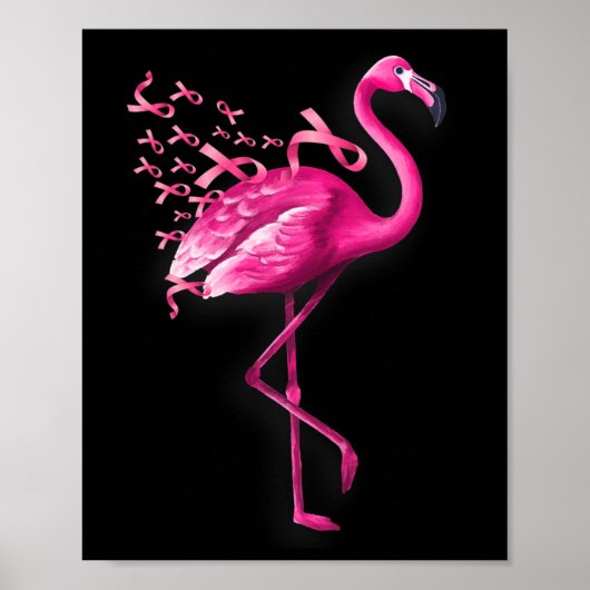 Bird Flamingo Borstkanker bewustzijn Poster (Voorkant)