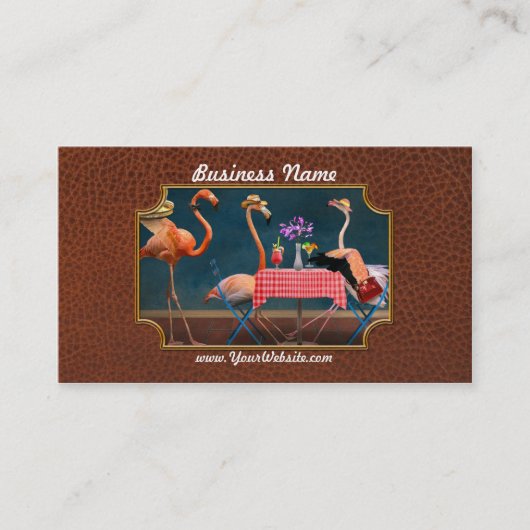 Bird - Flamingo - Wading tables Visitekaartje (Voorkant)