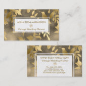 *~* Bird Floral Gold Art Deco Patroon Visitekaartje (Voorkant / Achterkant)