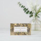 *~* Bird Floral Gold Art Deco Patroon Visitekaartje (Staand voorkant)