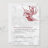 Bird & Floral Wedding Invitation Kaart (Voorkant)