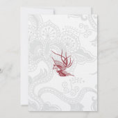 Bird & Floral Wedding Invitation Kaart (Achterkant)