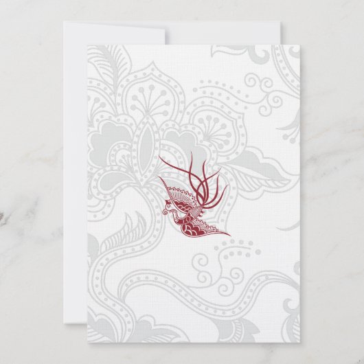 Bird & Floral Wedding Invitation Kaart (Achterkant)