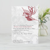 Bird & Floral Wedding Jubileum Party Invite Kaart (Staand voorkant)