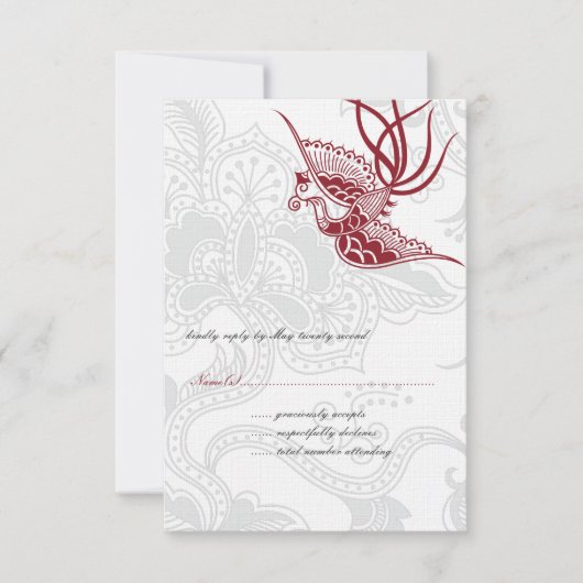 Bird & Floral Wedding RSVP-kaarten RSVP Kaartje (Voorkant)