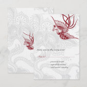 Bird & Floral Wedding RSVP-kaarten RSVP Kaartje (Voorkant / Achterkant)