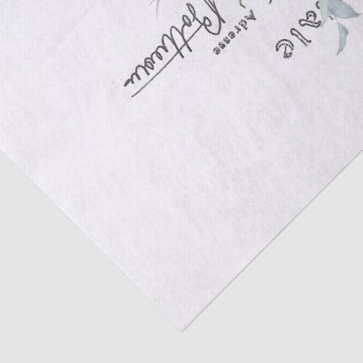 Bird Flower French Script Postmark Decoupage Tissuepapier (Detail)